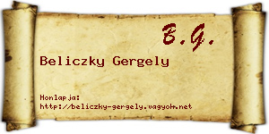 Beliczky Gergely névjegykártya